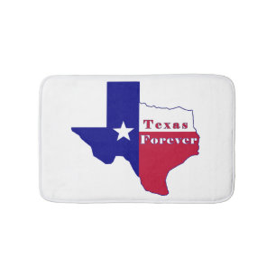 Texas Forever Flag Map Bath Mat