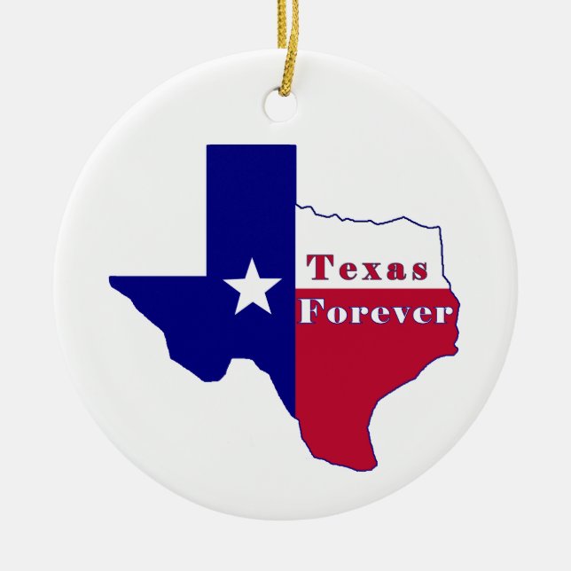 Texas Forever Flag Map Ceramic Ornament (Front)