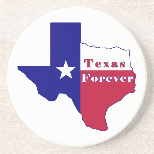 Texas Forever Flag Map Coaster (Front)