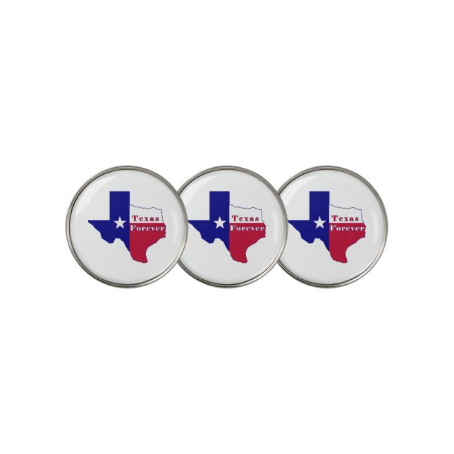 Texas Forever Flag Map Golf Ball Marker (3 Up)