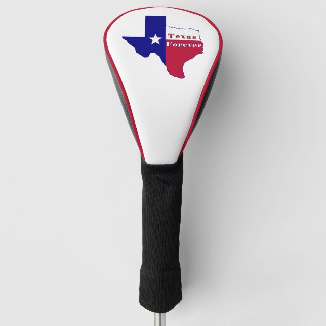 Texas Forever Flag Map Golf Head Cover (Front)