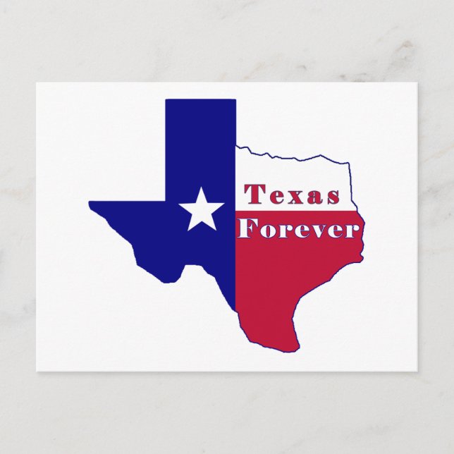 Texas Forever Flag Map Postcard (Front)