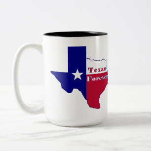Texas Forever Flag Map Two-Tone Coffee Mug