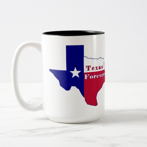 Texas Forever Flag Map Two_Tone Coffee Mug