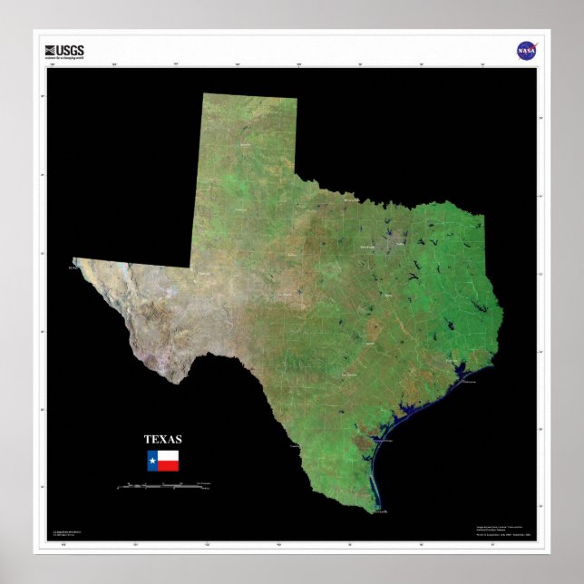 Texas From Space Poster (Front)
