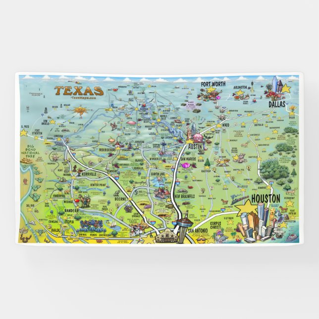 Texas Fun Map Banner (Horizontal)