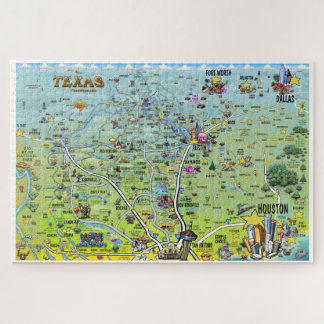 Texas Fun Map Jigsaw Puzzle
