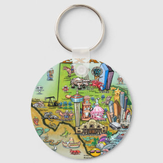 Texas Fun Map Keychain