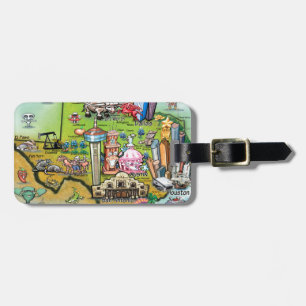 Texas Fun Map Luggage Tag