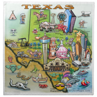 Texas Fun Map Napkin