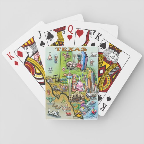 Texas Fun Map Poker Cards