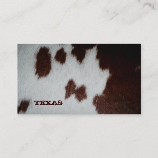 Customizable Texas Fur Business Card Cow