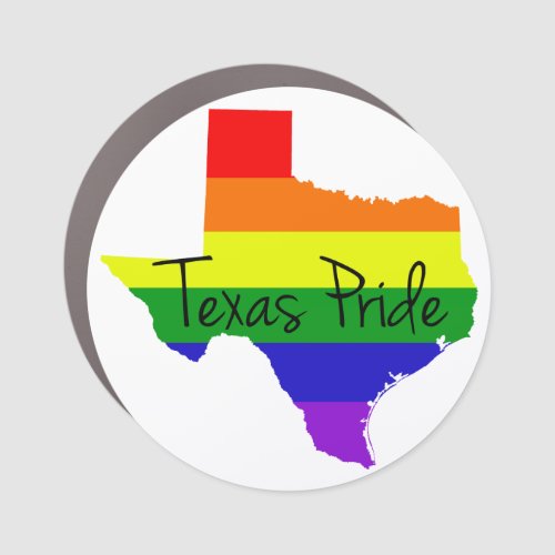 Texas Gay Pride Rainbow Car Magnet