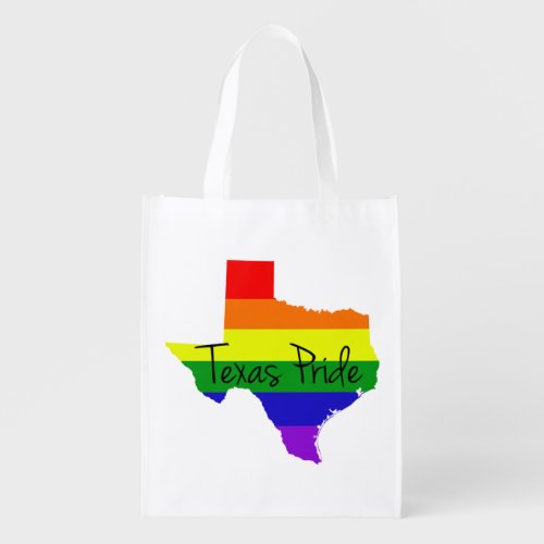 Texas Gay Pride Rainbow Grocery Bag