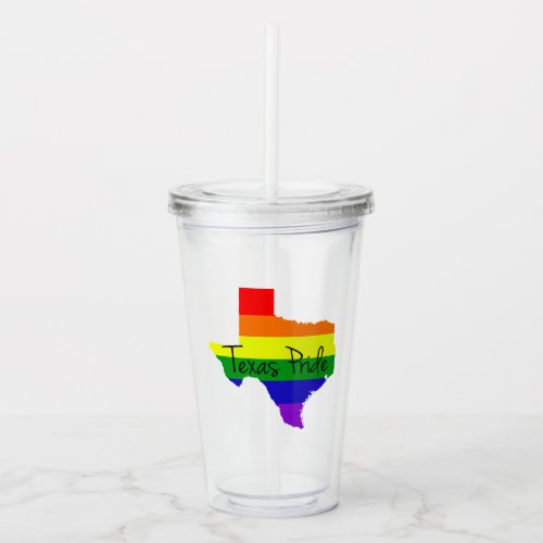 Texas Gay Pride Rainbow LGBTQ Acrylic Tumbler