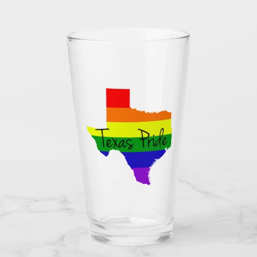 Texas Gay Pride Rainbow LGBTQ Glass