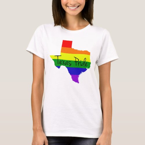 Texas Gay Pride Rainbow Womens T_Shirt