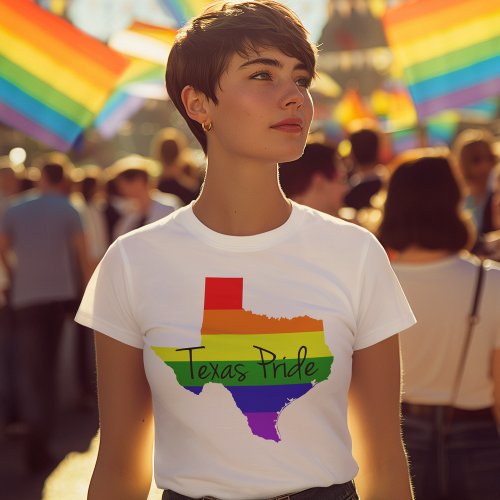 Texas Gay Pride Rainbow Womens T_Shirt