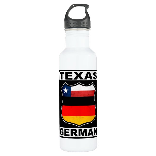 Texas German American Water Bottle (Front)