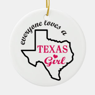 Texas Girl Ceramic Ornament