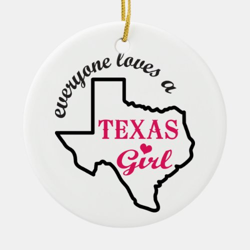 Texas Girl Ceramic Ornament