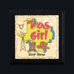 Texas Girl Gift Box<br><div class="desc">Texas Girl gift box,  t-shirt and gifts by ArtMuvz Illustration.  Personalize custom name Texas Girl  t-shirts, gifts and apparel.</div>