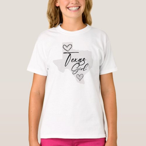 Texas Girl Shirt with Texas Map Womens 