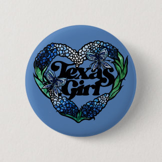 Texas Girl Texas Bluebonnets wildflower texan      Button