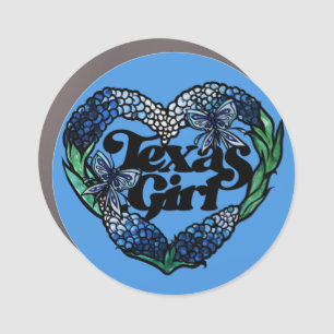 Texas Girl Texas Bluebonnets wildflower texan      Car Magnet