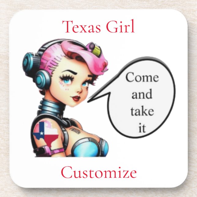 Texas Girl Thunder_Cove  Beverage Coaster (Front)