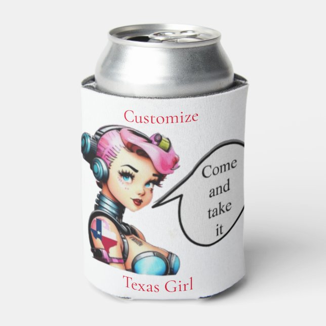 Texas Girl Thunder_Cove  Can Cooler (Can Front)