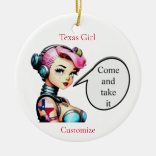 Texas Girl Thunder_Cove  Ceramic Ornament