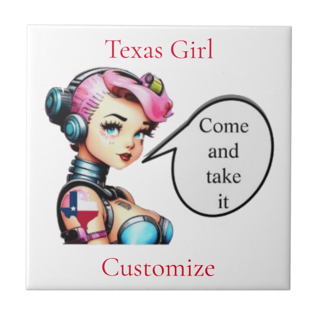 Texas Girl Thunder_Cove  Ceramic Tile (Front)