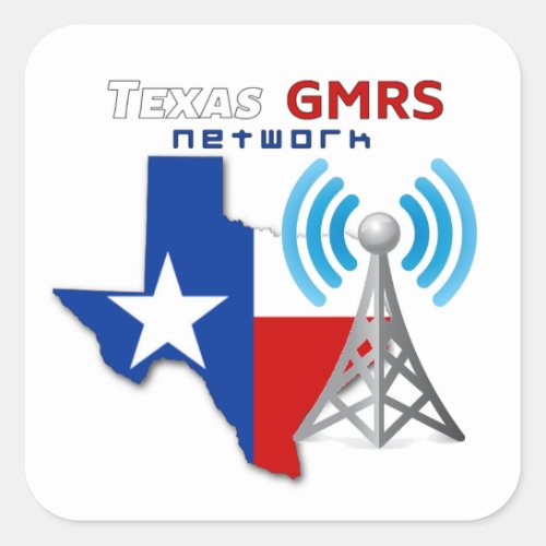 Texas GMRS Network _ 3 Decals Square Sticker