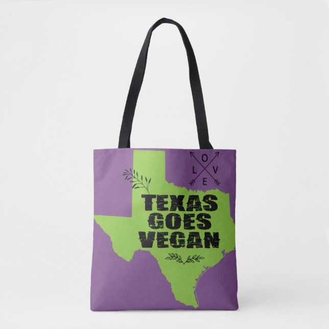 Texas Goes Vegan Tote Bag (Front)