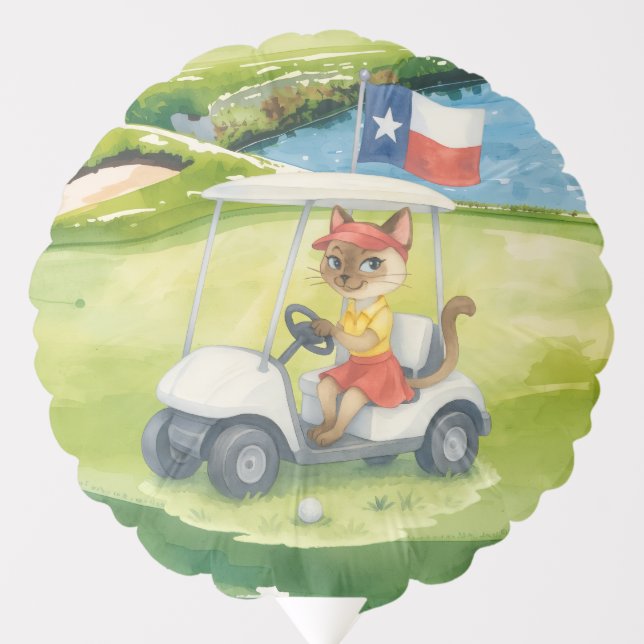 Texas golfer driving golf cart  balloon (Front)
