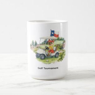 Texas golfer driving golf cart coffee mug