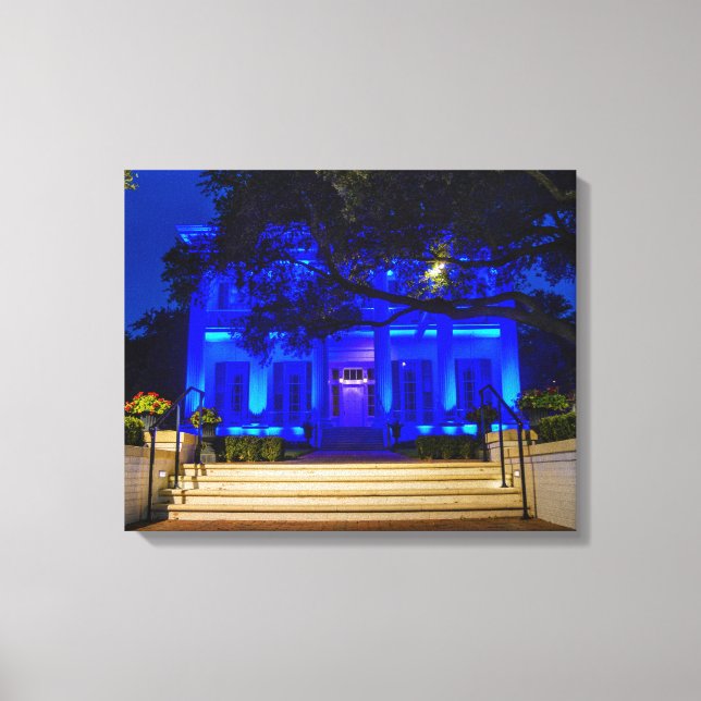 Texas Governor's Mansion Back the Blue Canvas Print (Front)