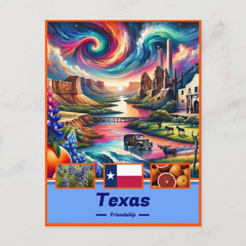 Texas Grandeur Iconic Landmarks  Nature Postcard