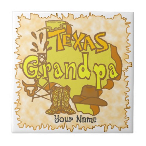 Texas Grandpa Ceramic Tile