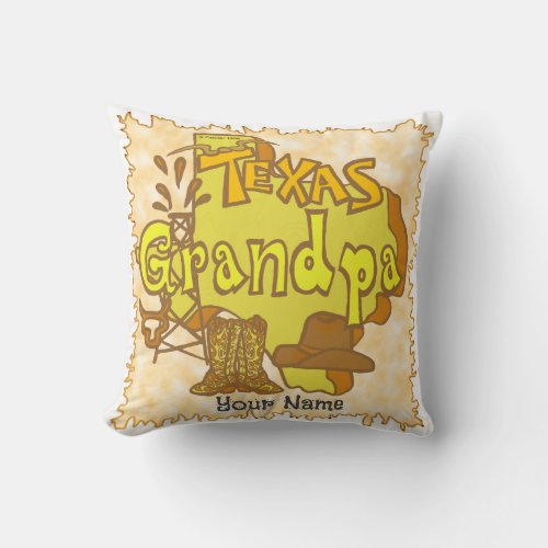 Texas Grandpa Throw Pillow