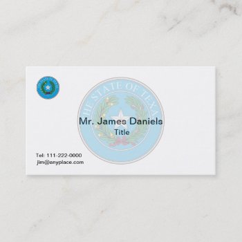 Texas Great Seal Business Card by Dollarsworth at Zazzle