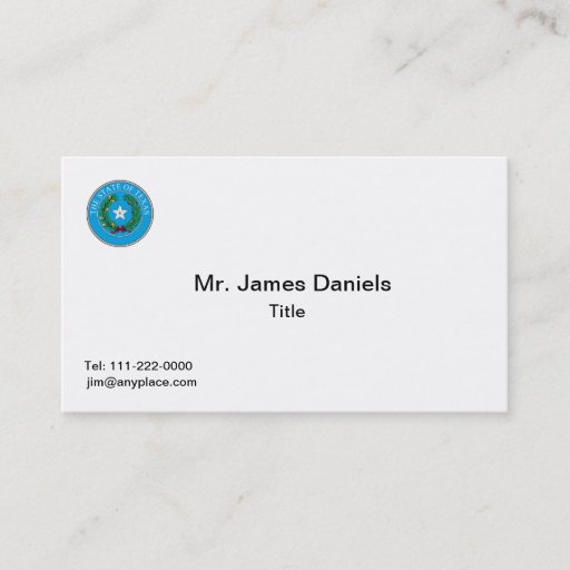 Customizable Texas Great Seal Business Card Template