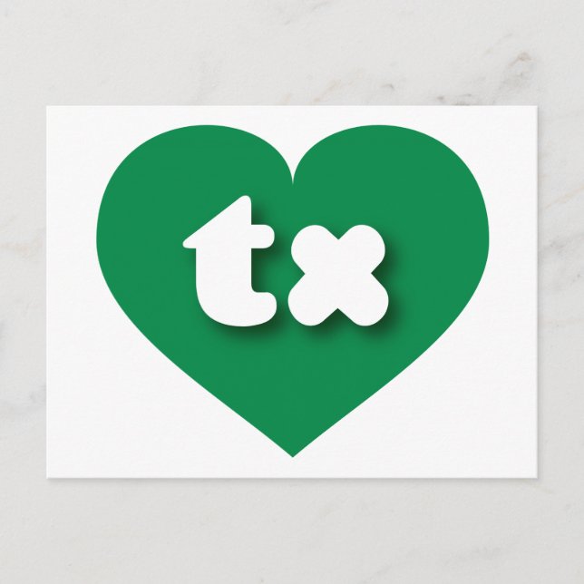 Texas green heart - I love tx Postcard (Front)