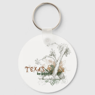 Texas Green Tree Keychain