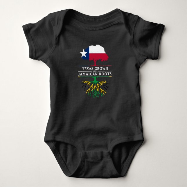 Texas Grown Jamaican Roots Baby Bodysuit (Front)