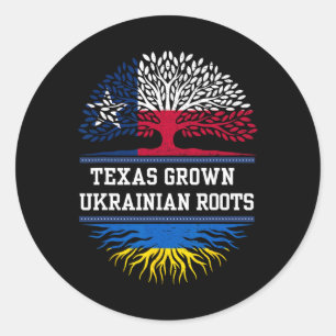 Texas Grown With Ukrainian Roots - Ukraine Classic Round Sticker