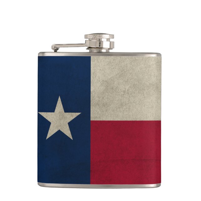 Texas Grunge- Lone Star Flag Hip Flask (Front)