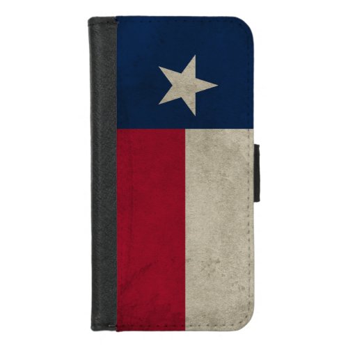 Texas Grunge_ Lone Star Flag iPhone 87 Wallet Case