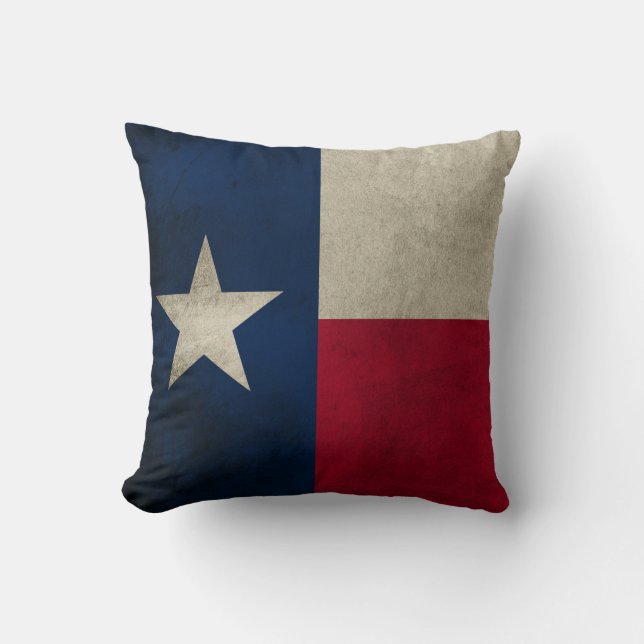 Texas Grunge- Lone Star Flag Throw Pillow (Front)